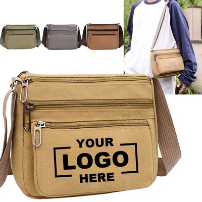 Canvas Crossbody Travel Messenger Bag