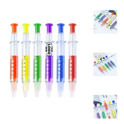 Syringe Pen with Highlighter