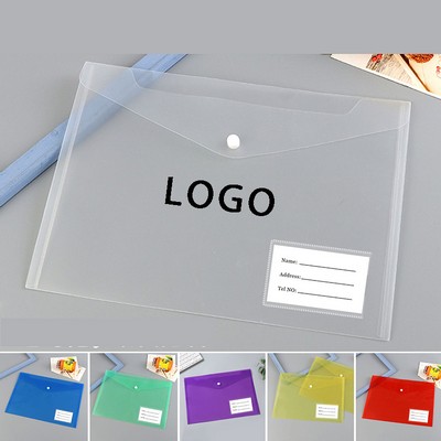 Plastic Envelopes Clear Document Folder A4 Size with Label Pocket ( Assorted Colors)