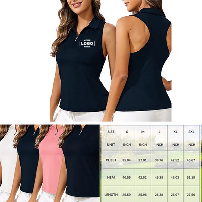 Women's Sleeveless Tennis Polo Shirts