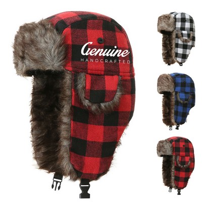 Adult Plaid Unisex Winter Trooper Hat