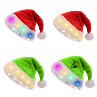 LED Light Up Christmas Santa Hat