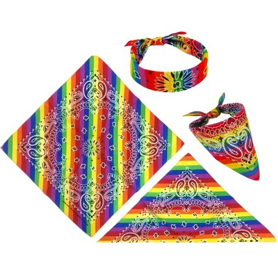 22"x22" Rainbow LGBT Gay Pride Bandanna