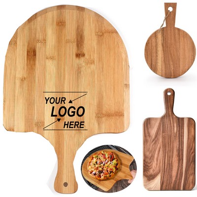 12 Inch Bamboo Pizza Peel and Cutting Board