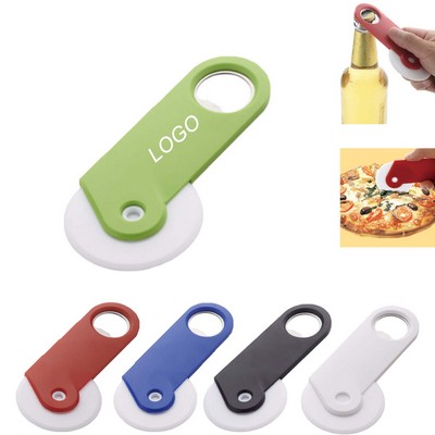 Plastic Pizza Cutter With Bottle Opener