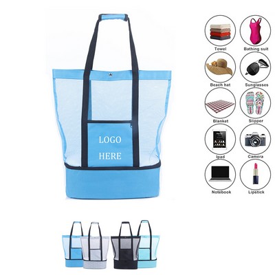 Beach Mesh Bag With Cooler - Ocean