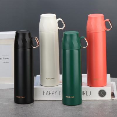 16.9oz/500ML 304 Stainless Steel Insulated Water Bottle With Screw-on Lid Portable Vaccum Mug