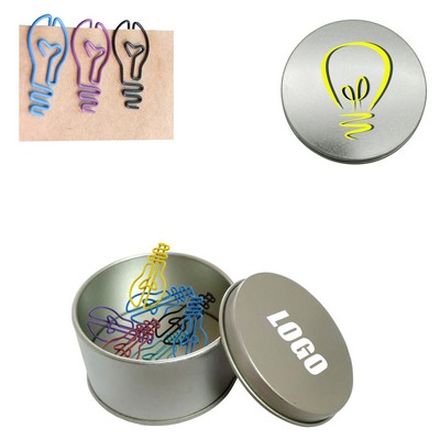 Light Bulb Paper Clips w/Tin Box