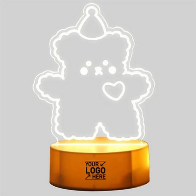 Cute Bear 3D Acrylic LED Lamp