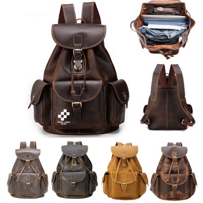 Vintage Genuine Leather Rucksack Backpack