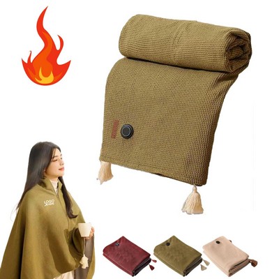 Portable Heated Shawl Blanket With Adjustable Warmth