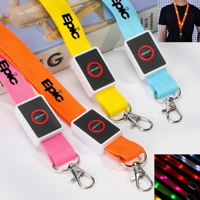 LED Flashing Lanyard Keychain Holder with Switch