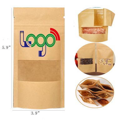 3.9 Inches x 5.9 Inches Stand Up Pouches Bag with Window