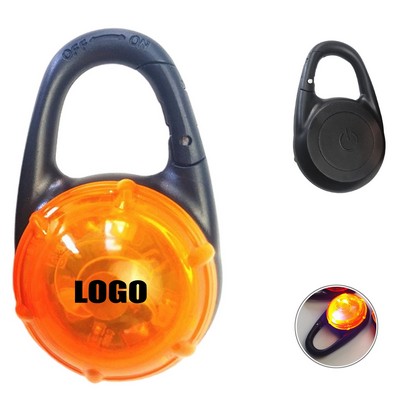 LED Safety Light for Pets Push Button Activation with Carabiner