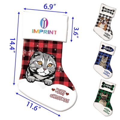 Personalized Cat Name Merry Christmast Stocking