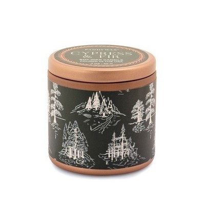 Cypress & Fir 3 Oz Copper Tin + Green Label With White Toile Pattern