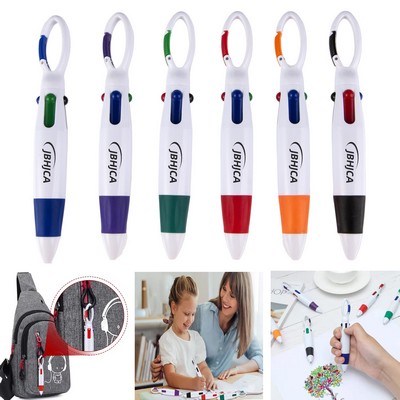 Plastic 4 in 1 Shuttle Pen with Keychain