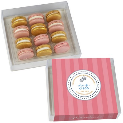 Macaron Gift Set / 12 Pack - The Champagne & Strawberries Box