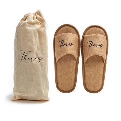 Natural Linen Hotel Slippers