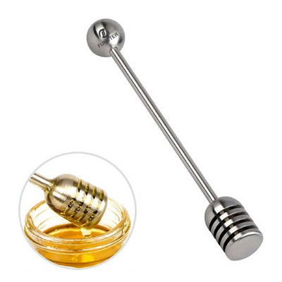 Honey Dipper 304 Stainless Steel Syrup Dipper Honey Stick Stirrer for Honey Pot Jar Container 6.3 IN