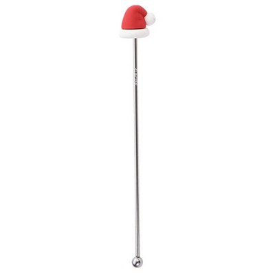 7.5 L Stainless Steel Christmas Hat Top Beverage Stirrers Mixing Sticks