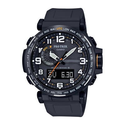 Casio Mens Pro Trek Ana-Digi Triple Sensor Navy Silicon Strap Watch