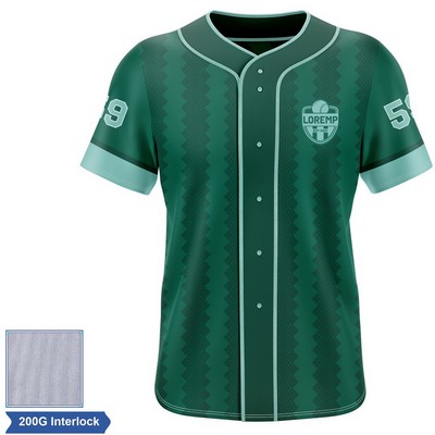 Rush - Men's & Kids' Sublimation Full Button Baseball Jersey - 200G Interlock