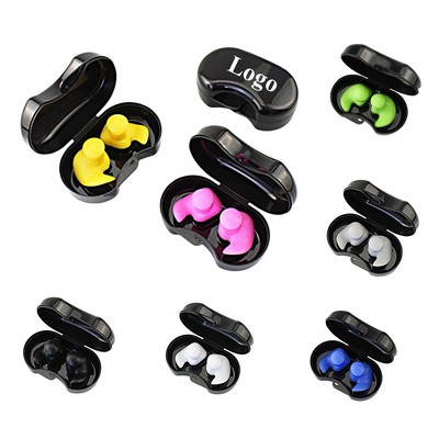 Professional Waterproof Silicone Swimming Earplugs w/ Carrying Box