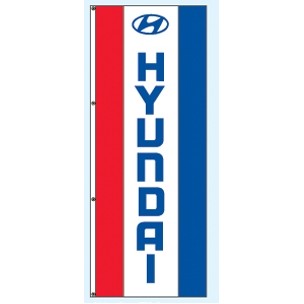 Double Faced Free Flying Drape Flags (Center Panel - Hyundai®) (3' x 8')