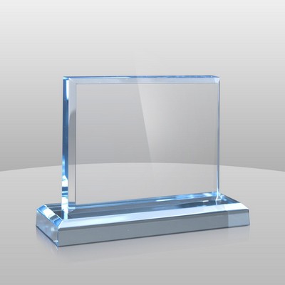 Horizontal Mount Blue Rectangular Award II (5"x6"x2")