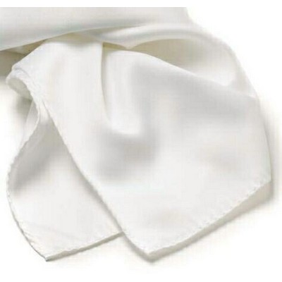 White Polyester Satin Scarf - 8"x45"