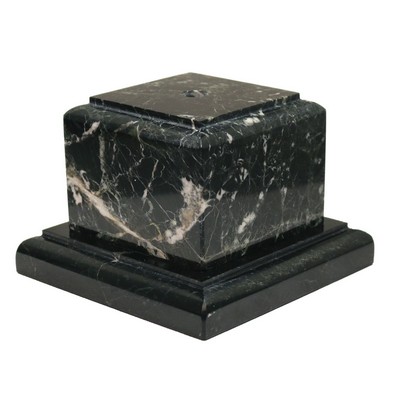 Black Zebra Cube Marble Base (3¾"x3"x3¾")