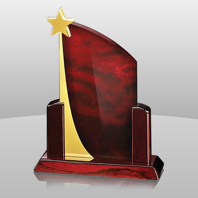 Maroon Red Rising Star Award (9"x9"x3")