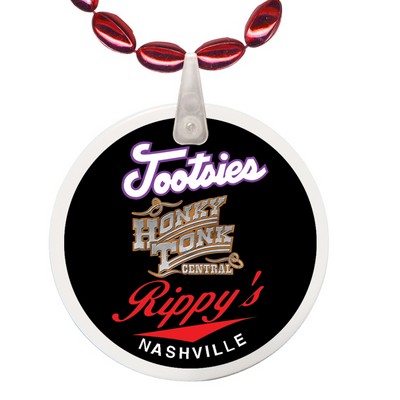 Mini Football Shaped Mardi Gras Beads with Decal on Disk