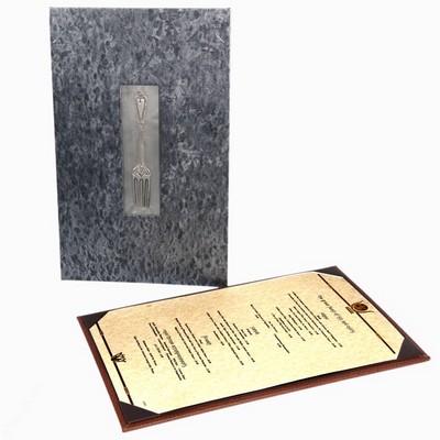 Menu Leatherette Single Panel Pocket Menu Cover (8 1/2"x5 1/2")