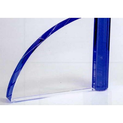 Blue Crystal Fan Arch Award (1 5/8"x8"x6")