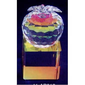 Crystal Apple with Cube Base (2")