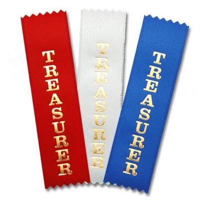 1-5/8"x6" Vertical Treasurer Stock Title Ribbon