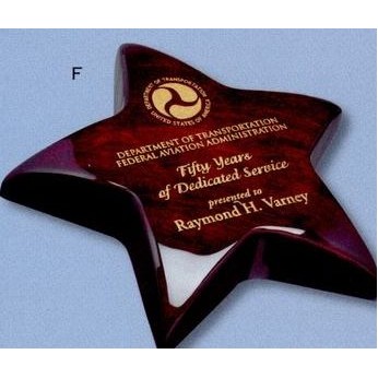 Piano Finish Rosewood Star Paperweight Award (5 1/2")