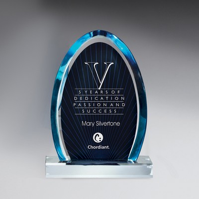 Large Blue Dynasty Award with Clear Lucite Base