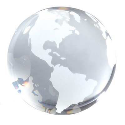 Clear Opti-crystal Globe Paperweight