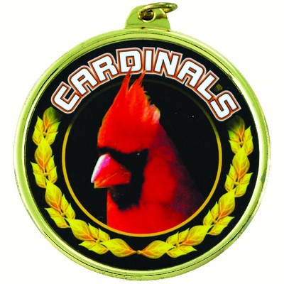 2¼" TM Series Academic Medal w/Cardinals Mascot Mylar Insert