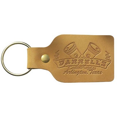 Nubuck Leather Large Rectangle Riveted Key Tags (1 3/4"x3")