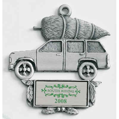 MasterCast Design Truck with Tree Cast Ornament