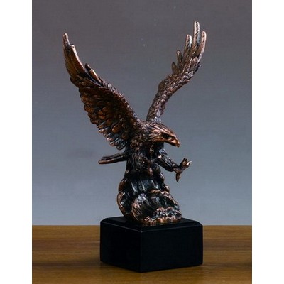 Small Copper Finish Landing Eagle Trophy (6"x9.5")