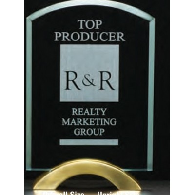 Arch Series Glass Awards w/ Gold Metal Base (6"x8 3/4")