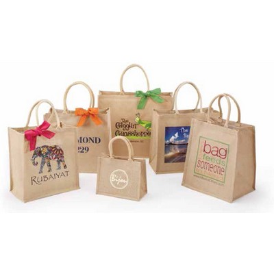 Natural Jute Shopping Bags w/Rope Handle (10"x5"x8")