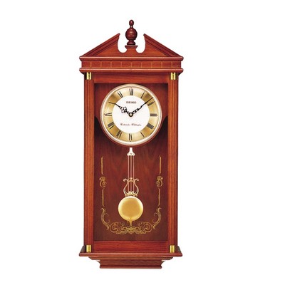 Seiko Chime W/Pendulum Solid Oak Wall Clock