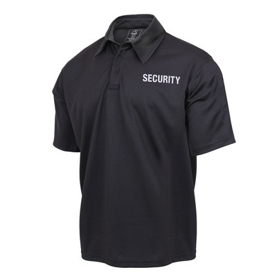 Black Moisture Wicking Security Golf Polo Shirt (3XL)