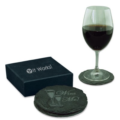 Round Slate Coasters (2pcs set)